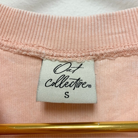 Oat Collective WEEKEND Corded Ribbed Sweatshirt Size Small Urban Pink - Picture 5 of 6